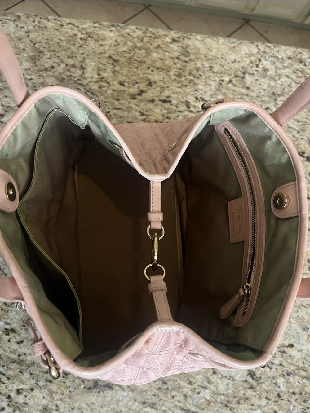 Dior Blush Quilted Leather Shoulder Tote with Signature Charms - Picture 6 of 16